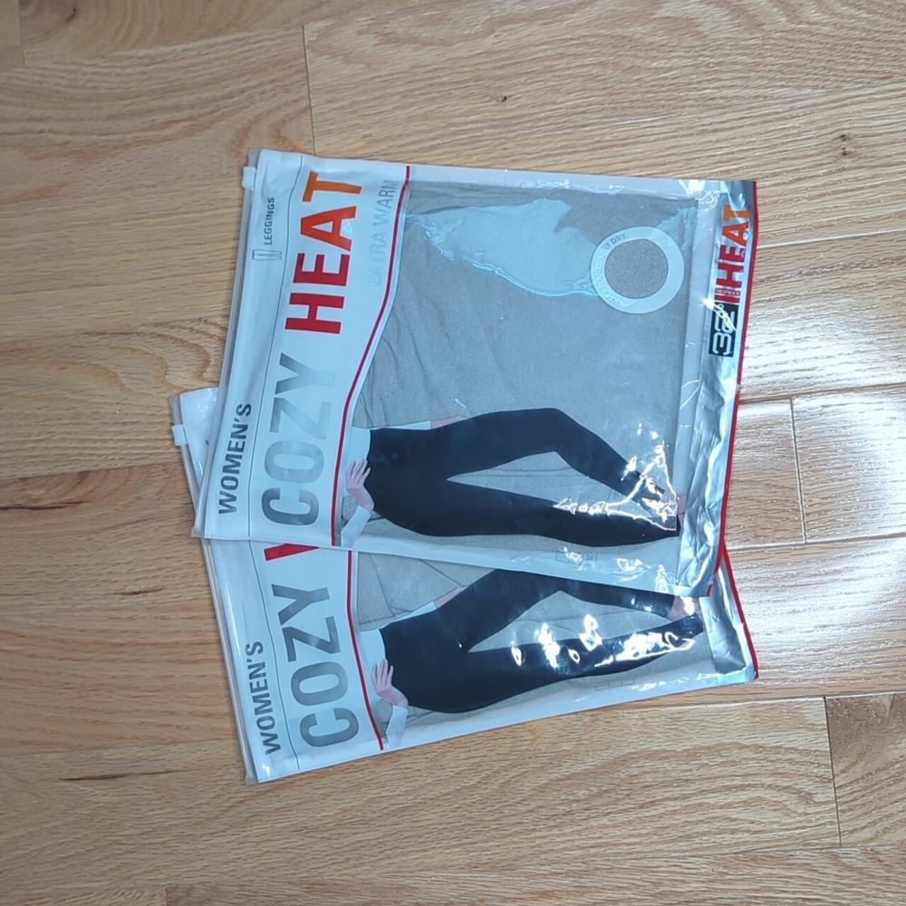 32 Degrees Heat Women's Cozy Heat gray leggings in large size, lot of 2 NWT